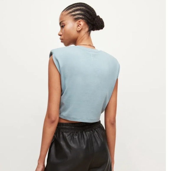 All Saints Blue Crop Top - Picture 2 of 6